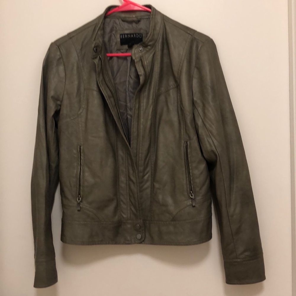Olive/Grey pleather jacket